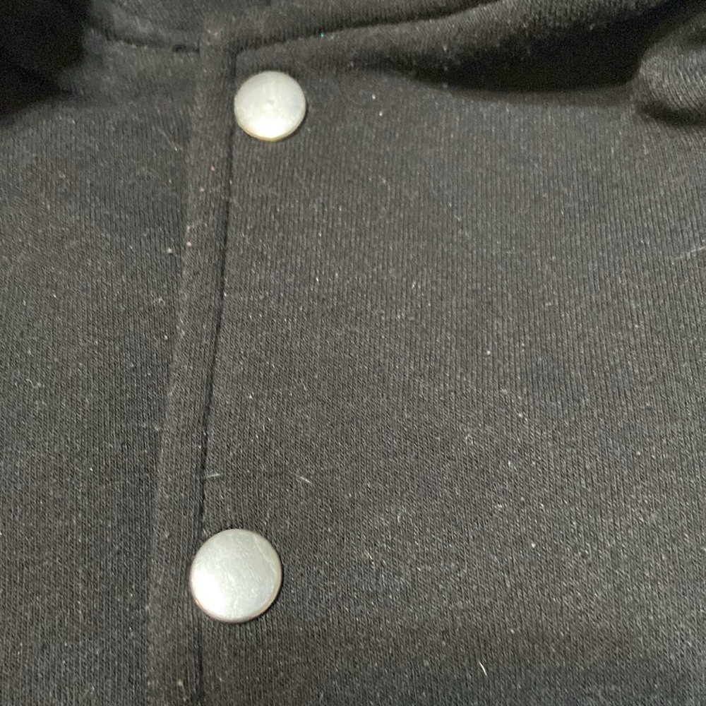 Mens Vintage Varsity style Jacket by "Courage" XL Black @ White snaps closure - Picture 6 of 6